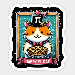 Pi day cat funny Kids, Men and Women and Teachers Math Sticker